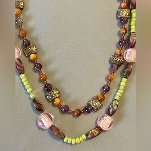 Beautiful beaded double layer necklace